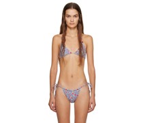 Blue & White Frankies Bikinis Edition Tia Bikini Bottoms
