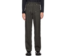 Gray Herringbone Trousers