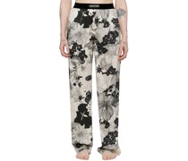 Off-White & Black Pinched Seam Lounge Pants