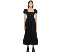 Black Broderie Anglaise Maxi Dress