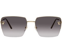 Gold 'Panthère de ' Square Sunglasses