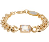 Gold Curb Chain Crystal Bracelet