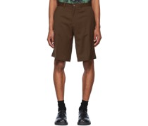 Brown Polyester Shorts