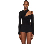 Black Asymmetric Bodysuit