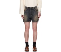 Black Paint Splatter Denim Shorts
