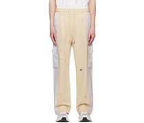 Beige Paneled Sweatpants