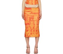 Orange Moni Midi Skirt