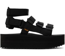 Black Flatform Mevia Sandals