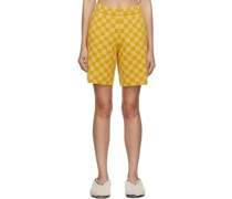 Yellow Duotone Checkerboard Shorts