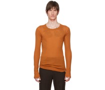 Orange Rib Long Sleeve T-Shirt