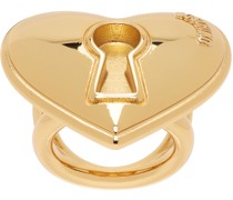 Gold Heart Lock Ring