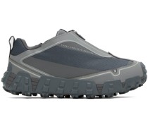 Gray & Blue Zip Up Runner Sneakers