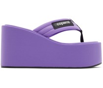 SSENSE Exclusive Purple Branded Wedge Sandals
