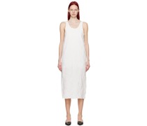 White Winkled Midi Dress