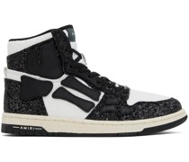 Black & White Glitter Skel Top Hi Sneakers