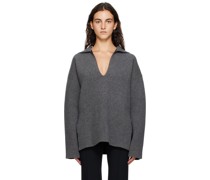 Gray & Black Reversible Sweater