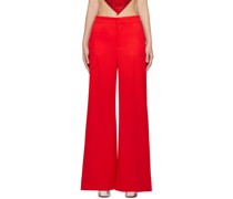 Red Crystal-Cut Trousers