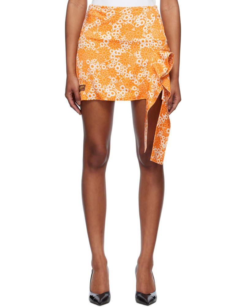 Commission Damen Orange Snipped Miniskirt
