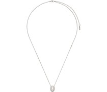 Silver #5732 Oval Pendant Necklace