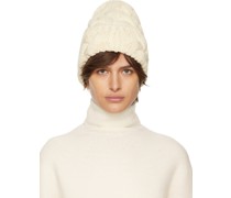 White Cable Knit Beanie