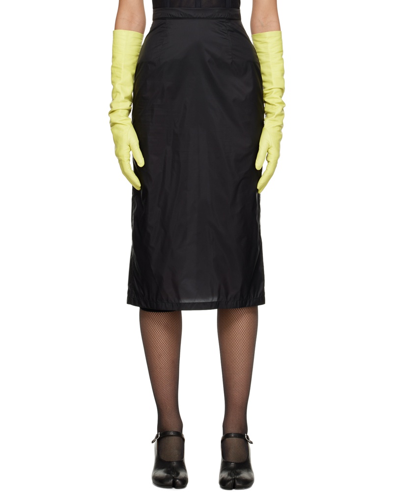 Maison Margiela Damen Black Pencil Midi Skirt