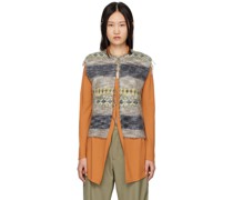 Gray Blend Border Vest