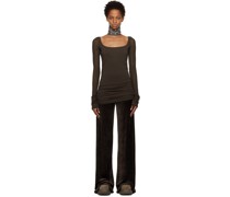 Brown Slip Minidress