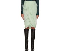 Green Draped Midi Skirt