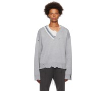 Gray Distressed Sweater