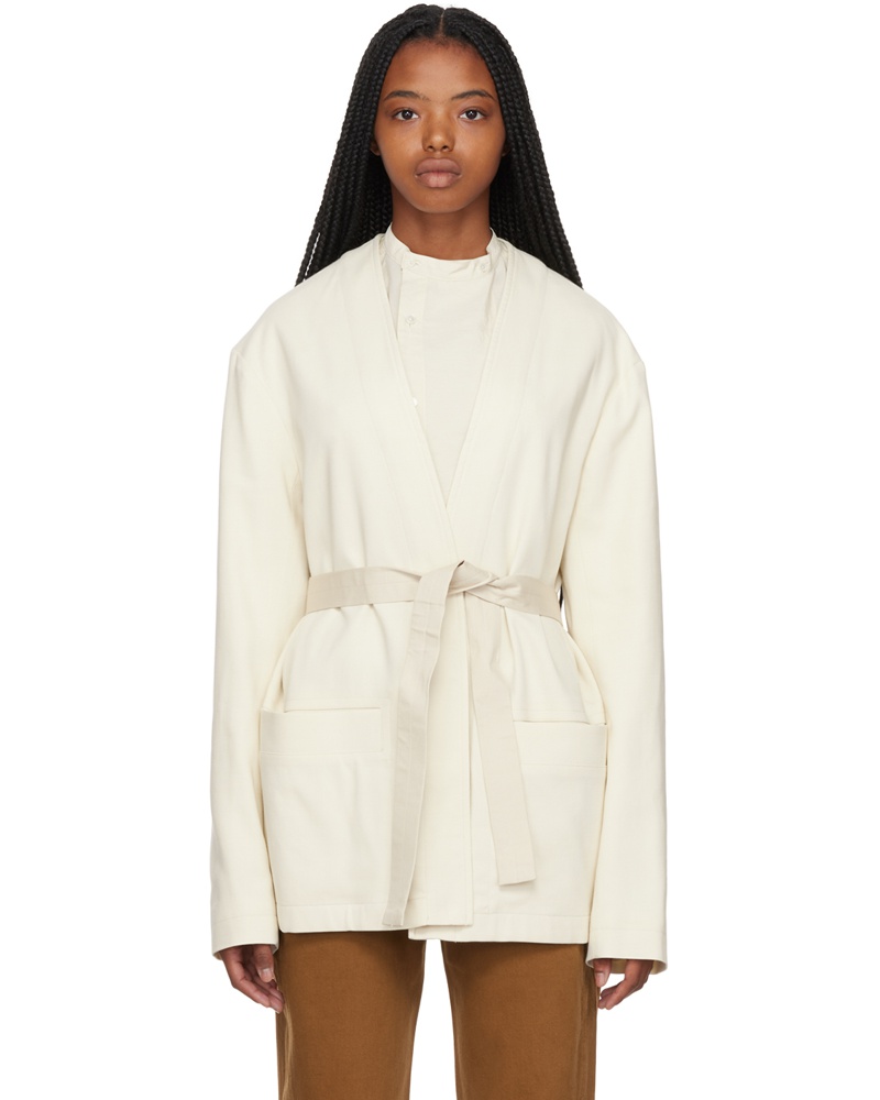 Christophe Lemaire Damen Off-White Soft Jacket