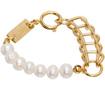 Gold Pearl Vintage Bold Bracelet