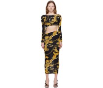 Black Chain Couture Midi Dress