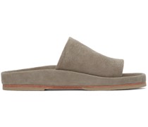Grey Suede Contour Flat Sandals