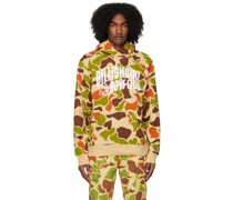 Beige Camo Print Arch Hoodie