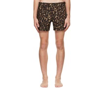 Brown Leopard Swim Shorts