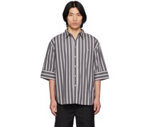 Black & White Corbusian Fold-Over Shirt