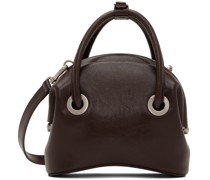 Brown Mini Circle Top Handle Bag