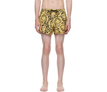 Black & Gold Barocco Swim Shorts