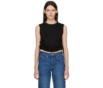 Black Organic Linen Tank Top