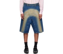 Blue Sprayed Shorts