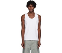 White Deconstructed Tank Top