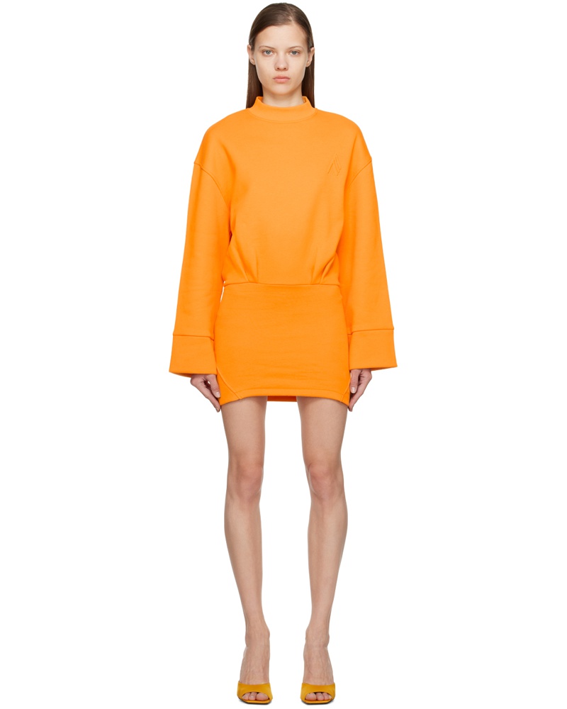 ATTICO Damen Orange Paneled Mini Dress