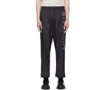 Black Embroidered Track Pants