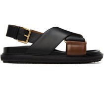 Black & Brown Fussbett Sandals