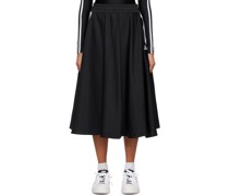 Black & White Striped Midi Skirt