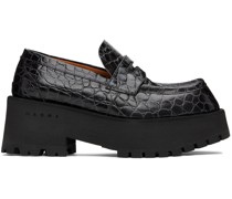 Black Croc Loafers