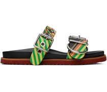 Multicolor Combat Tartan Alex Stud Sandals