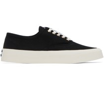 Black Canvas Laced Sneakers