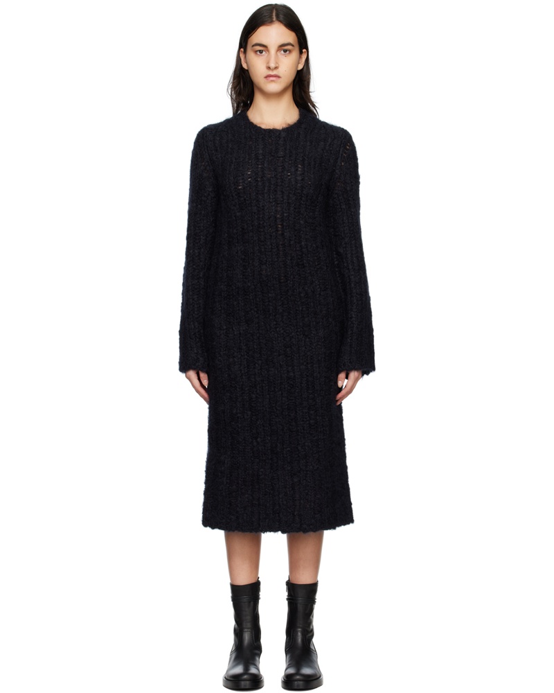 Ann Demeulemeester Damen Black Margreet Midi Dress