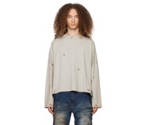 Beige Faded Long Sleeve T-Shirt